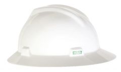 MSA Full Brim V-Gard Hard Hat w/ Ratchet Suspension